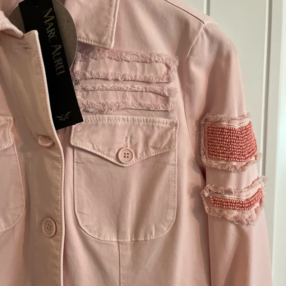 Marc Aurel ‘Who Run The World? Girls.’ pink lightweight blazer jacket - Picture 10 of 16